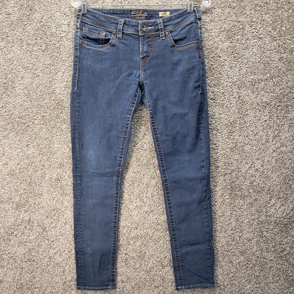 Silver Jeans Co Aiko Skinny Jeans Womens 28x31 Blue Indigo Stretch L93595SSX439